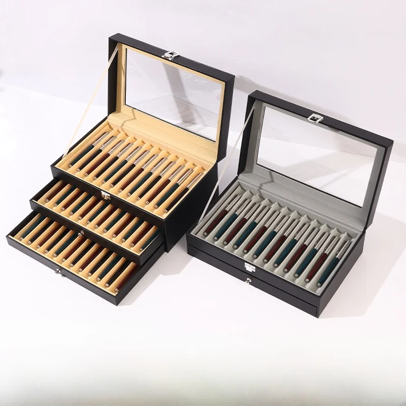 Spacious Turquoise Pen Display and Storage Box