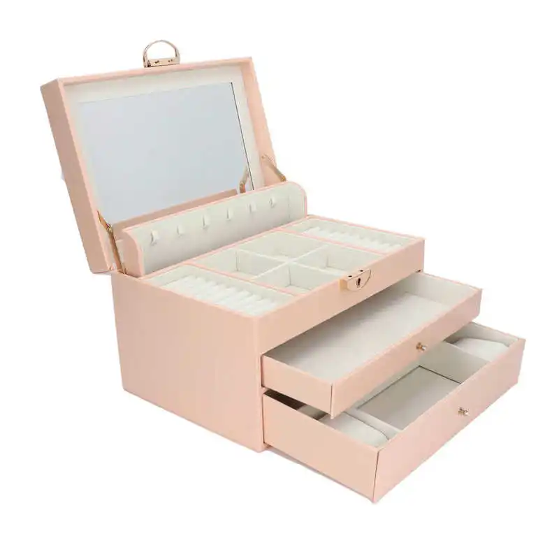 

Travel Jewelry Box Beautiful Large Capacity Jewelry Storage Box with Mirror for