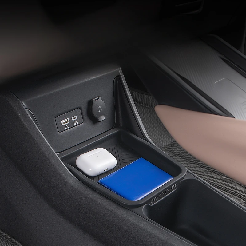 For BYD Seagull Central Control Storage Box Armrest Double Storage Box Silicone Interior Supplies Car Accessories Tools