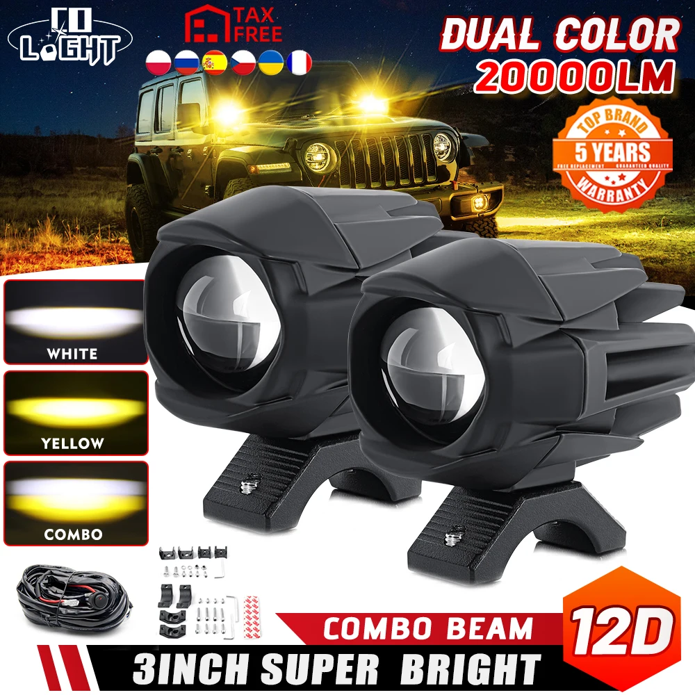 

CO LIGHT 3" Car LED Work Light Bar Driving Headlights 3500K 6000K for Offroad Tractor Truck 4x4 Fog Lights 12V 24V Motorcycle