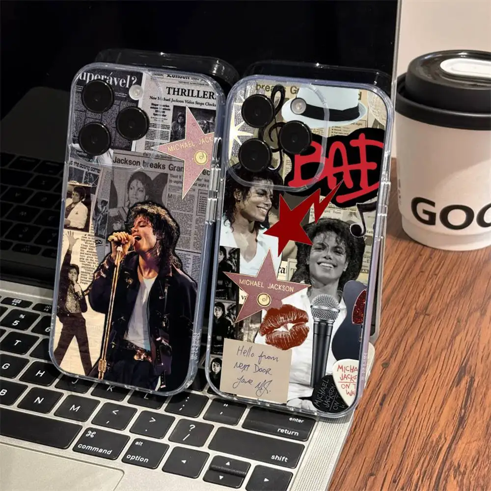 Michael Jackson Handyhülle für iPhone 17, 16, 15, 14, 13, 11, 12 Pro Max, Mini Plus, stoßfest, transparent, weiches TPU