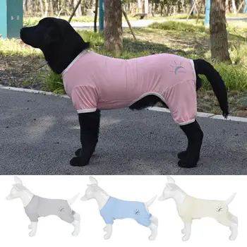 Summer Dog Clothes Breathable Anti-UV Elastic Large Dog Sun Protection Clothing Pet Four-legged Clothes 1