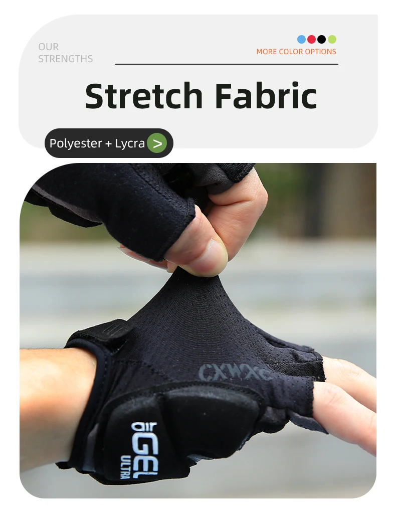Cxwxc ultra dicke Gel Palm Pad Fahrrad handschuhe MTB Rennrad Halb finger Fäustlinge Wandern Angeln Klettern Sport stoß feste Handschuhe – Detail 10