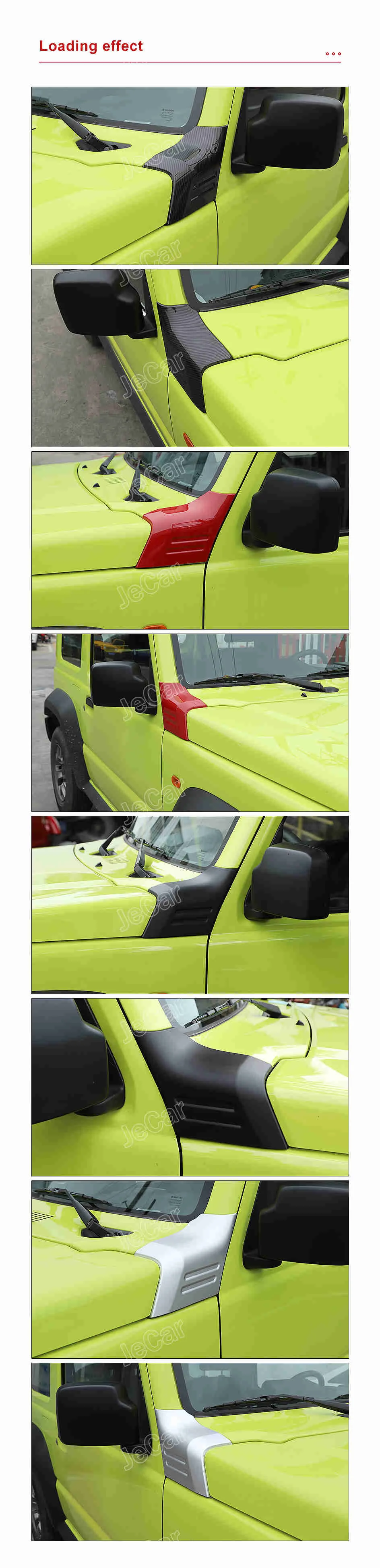 محرك السيارة زاوية غطاء هود الديكور ABS ملصقات لسوزوكي جيمي JB64 2019 حتى زخرفة اكسسوارات السيارات الخارجية