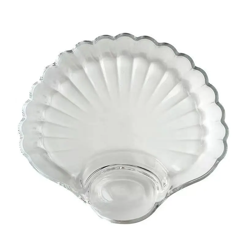 1PC Shell Shaped Dumpling Dish With Dipping Sauce Transparent Dumpling Plate Creative Salad Fruit Bowl Household Kitchen Tool