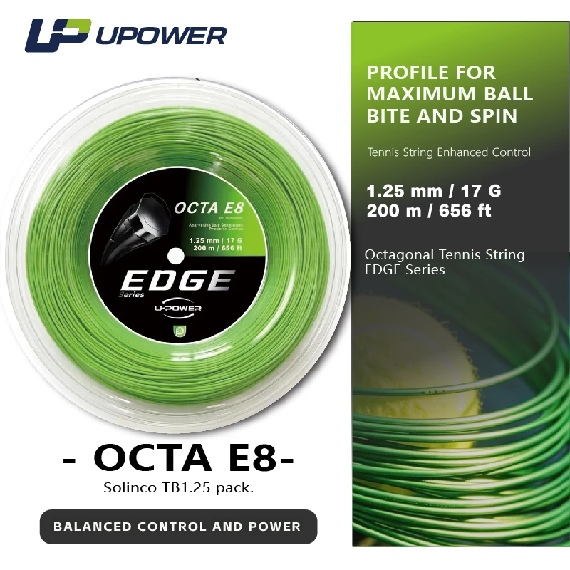 코폴리에스터 테니스 스트링 U-POWER EDGE OCTA 옥타곤 스피인 프로페셔널 1.25mm 17G 200m
