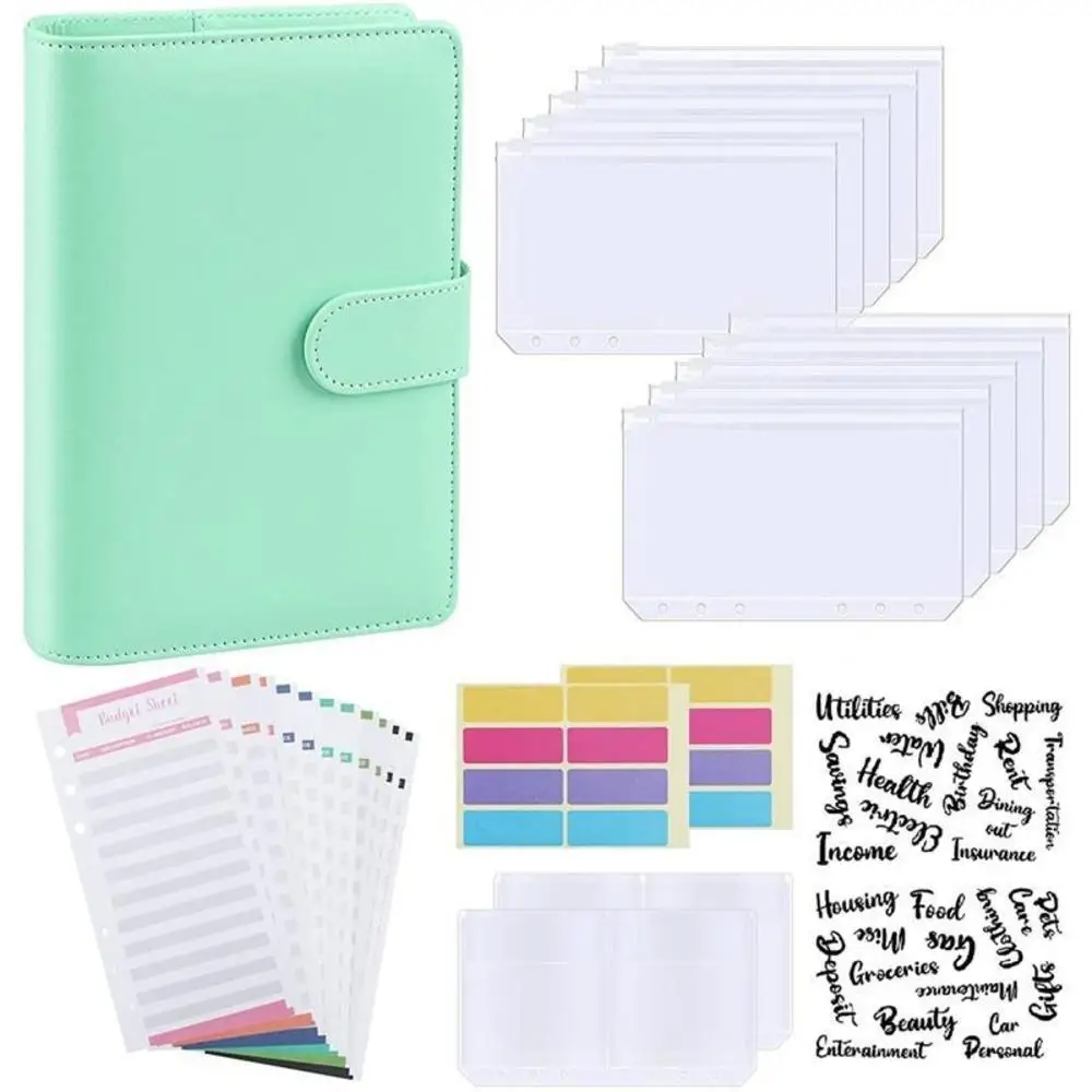Binder Budget Planner Organizer Pu Leather Notebook With Binder Pockets