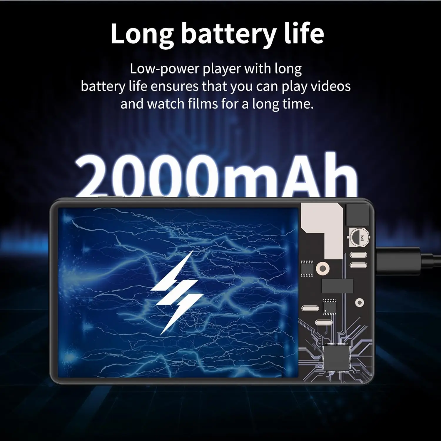 80GB (64GB+16GB) MP3 player for Android with Bluetooth and WiFi, 4.0-inch full touch screen Built-in speakers, browser support