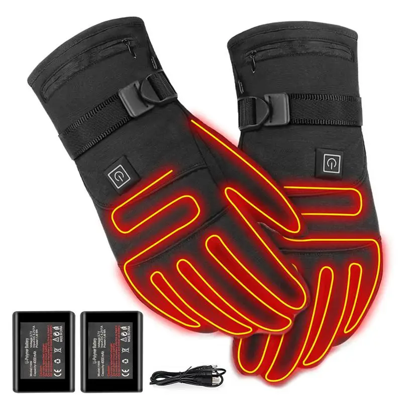 

4000mAh Motorcycle Gloves Waterproof Heated Guantes Moto Touch Screen Battery Powered Motorbike Racing Riding Gloves Winter##