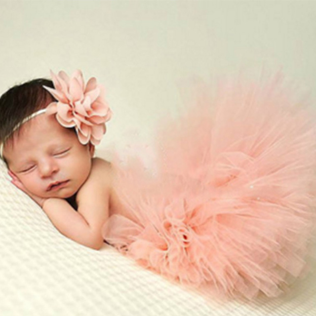 New Born Tutu Skirt for Girl Tulle Skirt Baby Girl Headband Come Home Outfit Infant Mini Skirts Newborn Photography