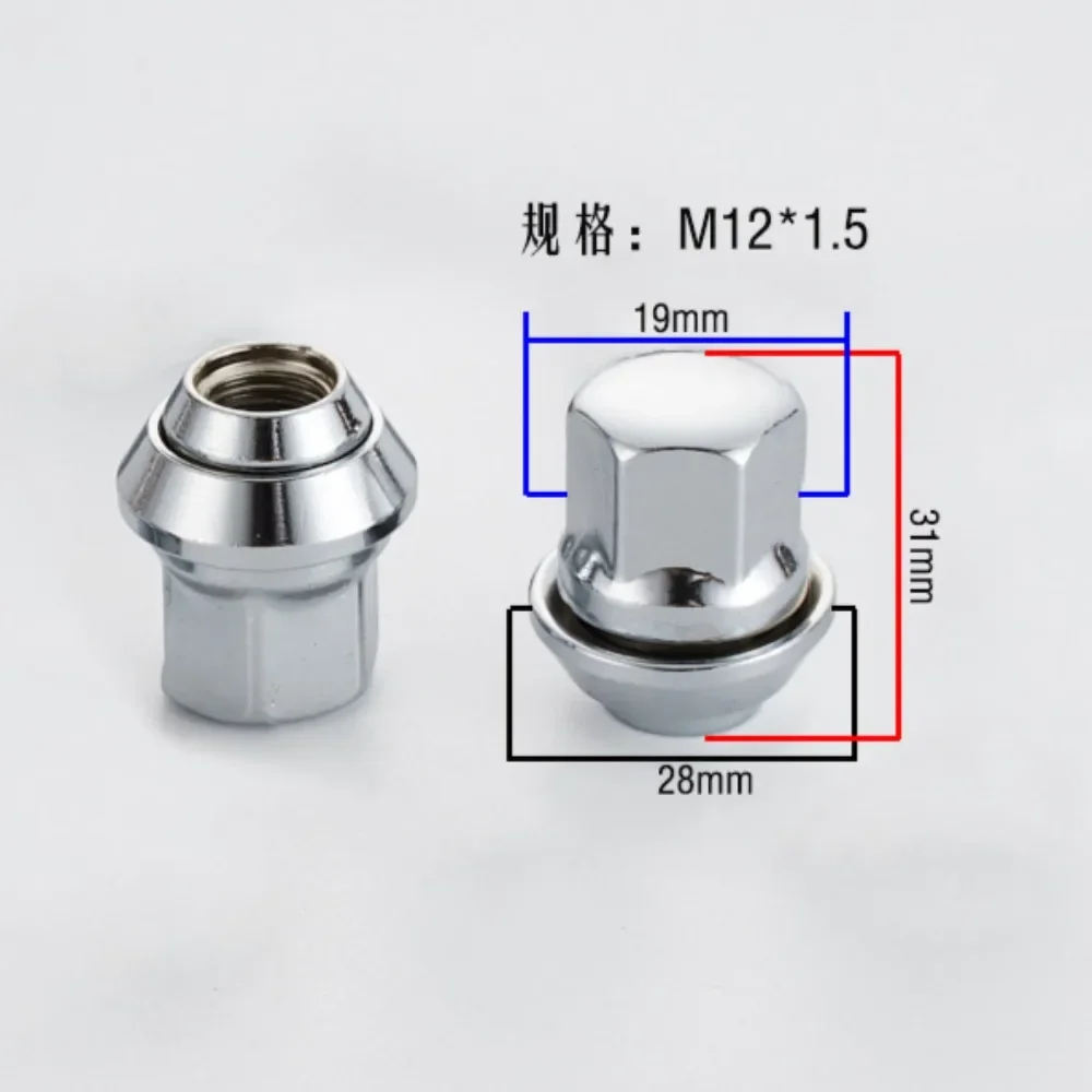 Wheel Lug Nuts Screws 1pc for Ford Focus Mondeo Kuga EcoSport M12x1.5 Hex 19mm Thickness 31mm
