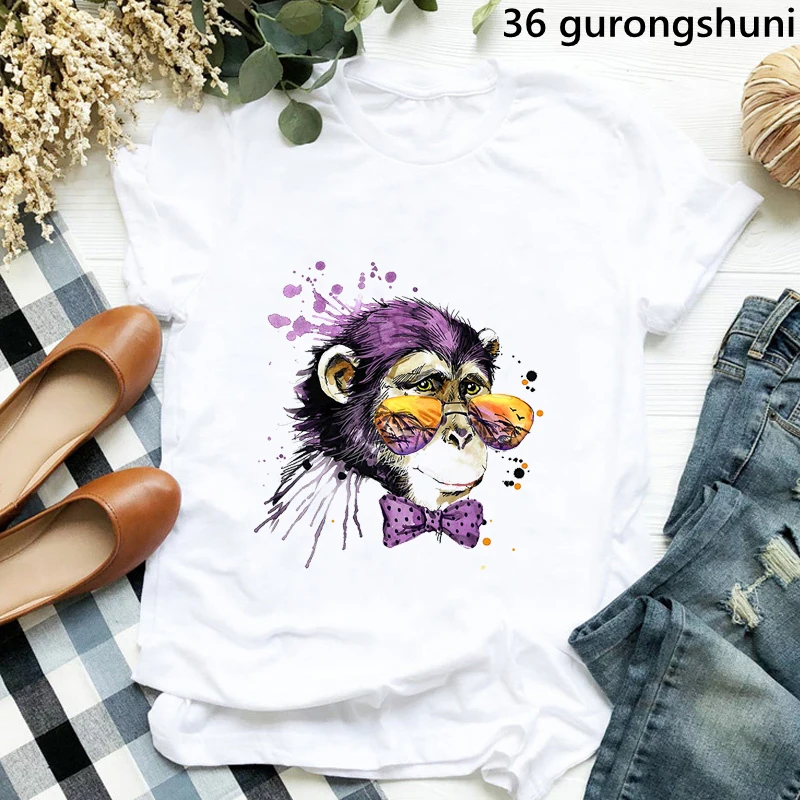 Frieden Liebe Border Collie/Cockerspaniel/Shih Tzu/Bernese/Pyrenäen Druck T-shirt Frauen Lustige Regenbogen Leopard T shirt Mädchen T-Shirt – Detail 5