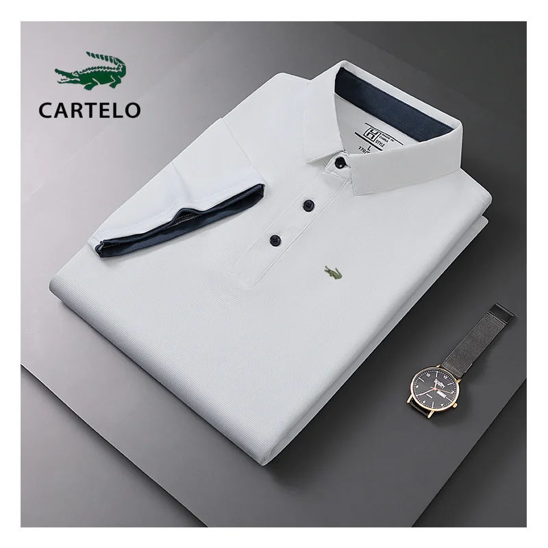 

CARTELO Summer New Men's POLO Shirt Short sleeved Business Casual Loose Middle aged and Youth Polo T-shirt Men's