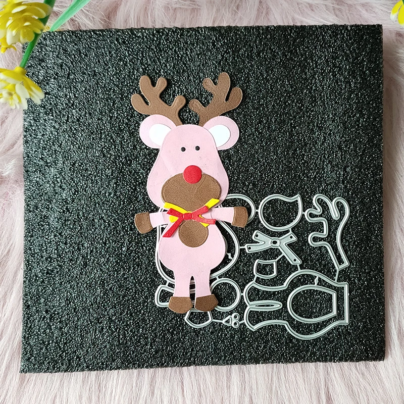 

New Christmas deer metal cutting die mould scrapbook decoration embossed photo album decoration card making DIY handicrafts