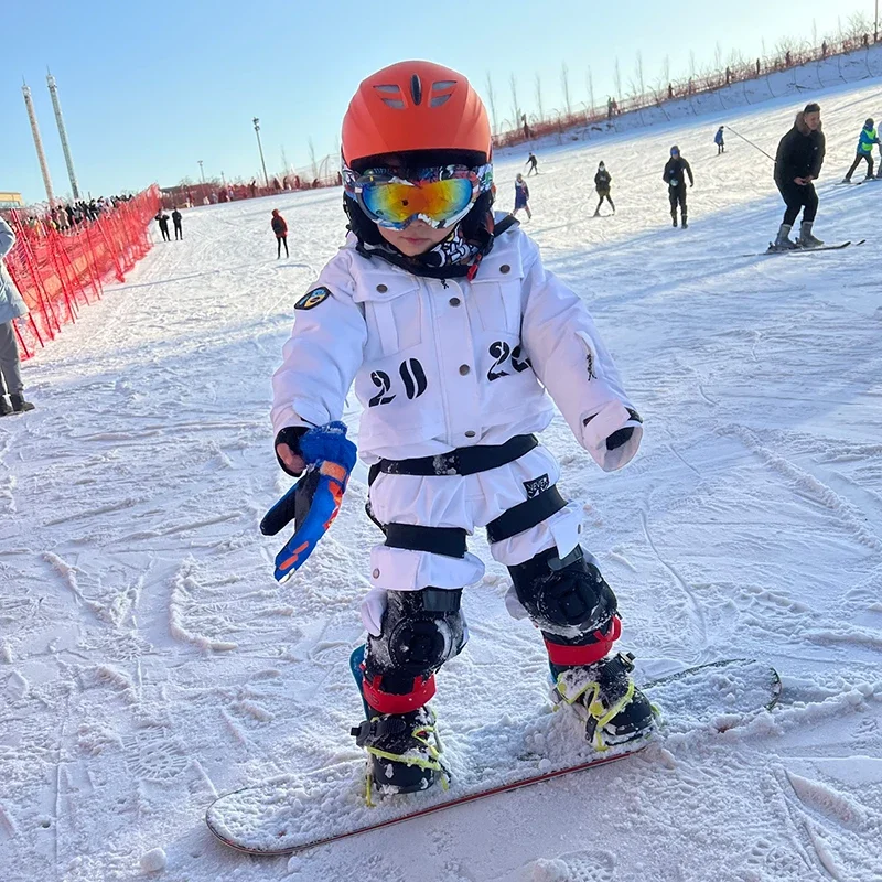 Winter Kids Ski Jumpsuit Waterproof Baby Girl One Piece Snowsuit Outdoor Children Snowboard Tracksuit Mountain Clothes