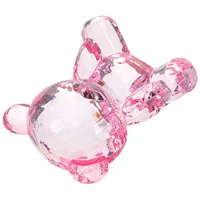 Clear Bear Figurine Small Statue Adorable nament Delicate Decoration Transparent Sculpture Garden Decor Gift 1