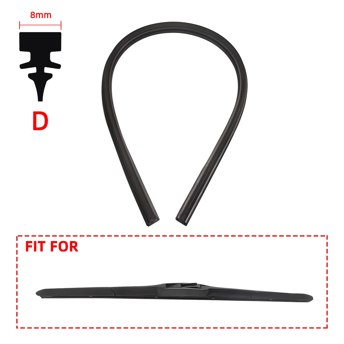 Car Wiper Blades Refills Natural Rubber Strips Wiper Blade Replacement Parts All Types for Auto Windshield All Seasons 32" 26"