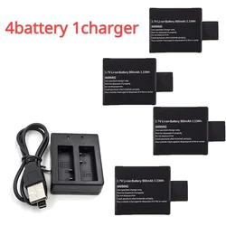 High-Capacity 3.7V Rechargeable Li-ion Battery (4battery 1charger)