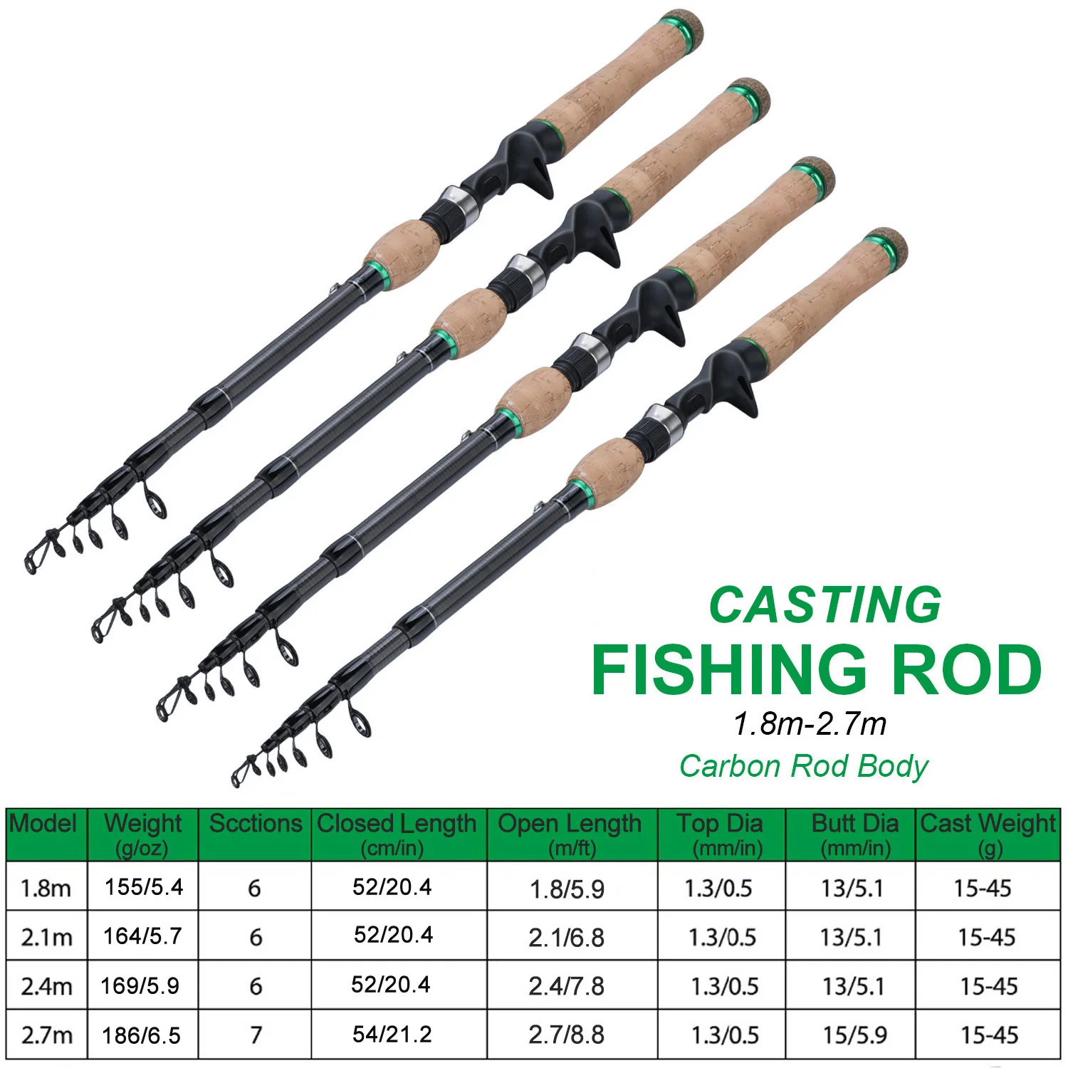 Ultralight Carbon Fishing Rod Spinning Casting - Fishing Rod