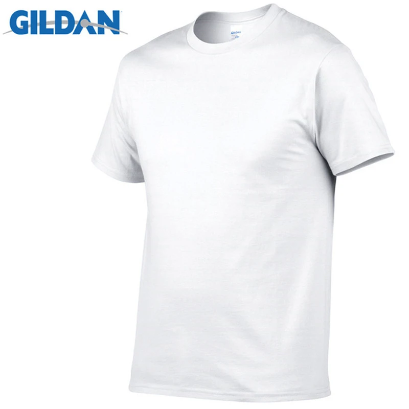 Gildan Brand Summer Casual T-Shirt Men's Short Sleeve Top 100% Cotton Solid Color Sweatshirt Comfortable Breathable Men Clothing 5