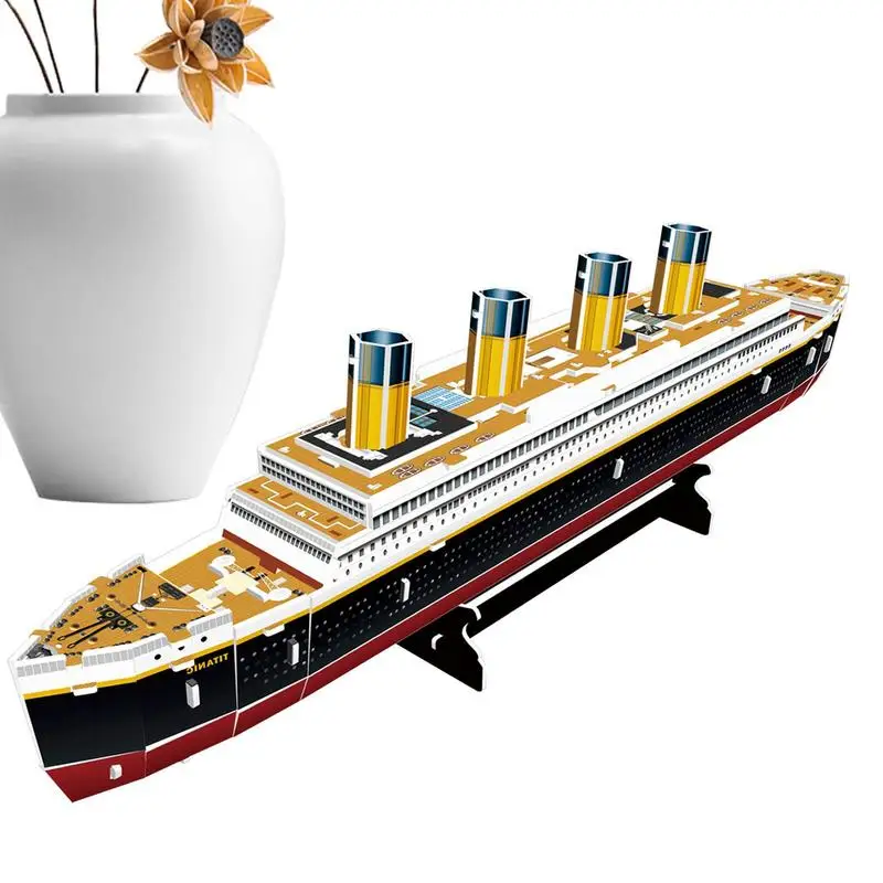 Jigsaw Puzzles For Adults 3D Ship Puzzle LED Ship Arts Crafts For Adults Gifts For Men Women Model Kits Brain Teaser Puzzles For