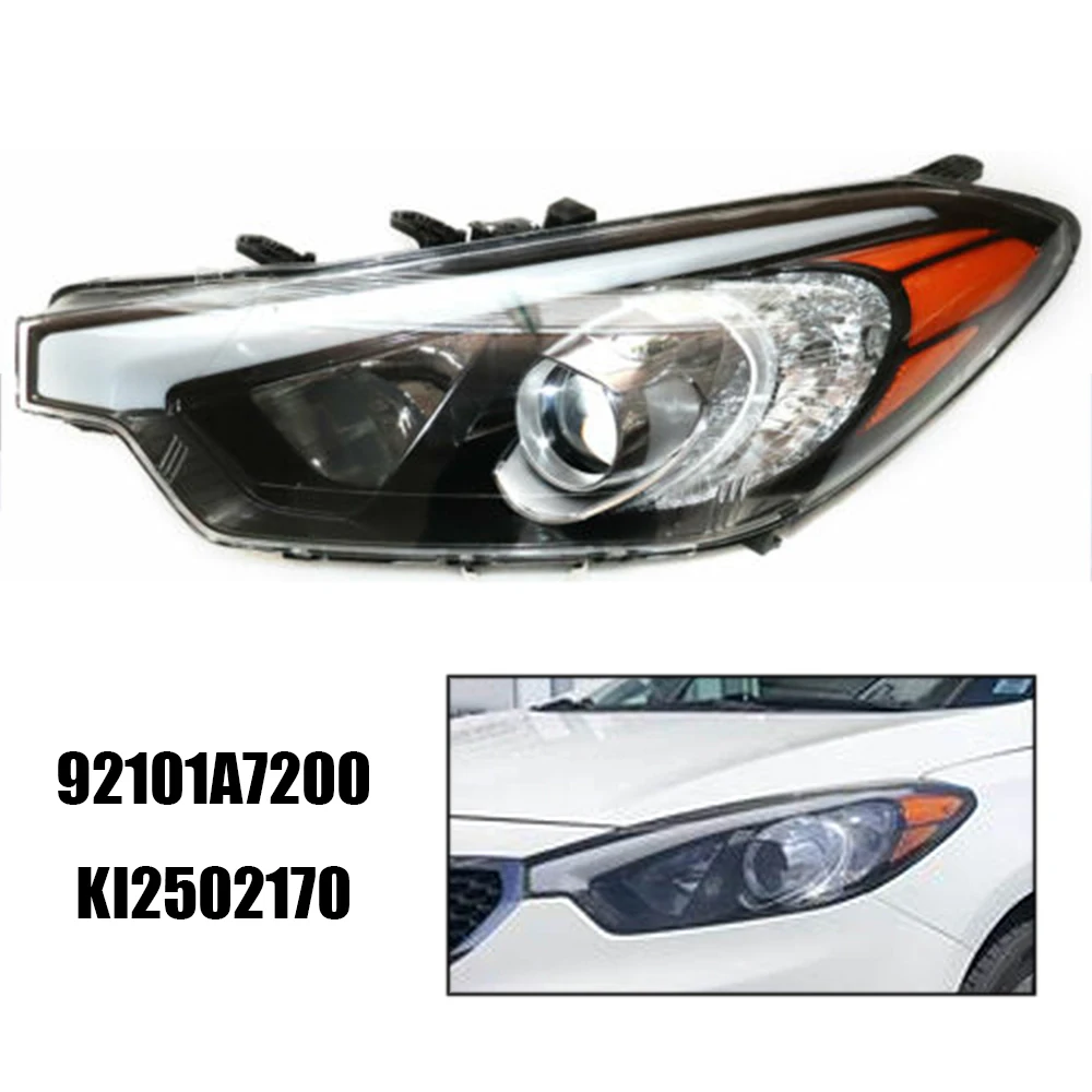 Headlight For 2014-2016 KIA Forte Forte Koup Forte5 Halogen Driver Left Side Front Lamp Chrome Passenger Side Headlight LH+RH 4