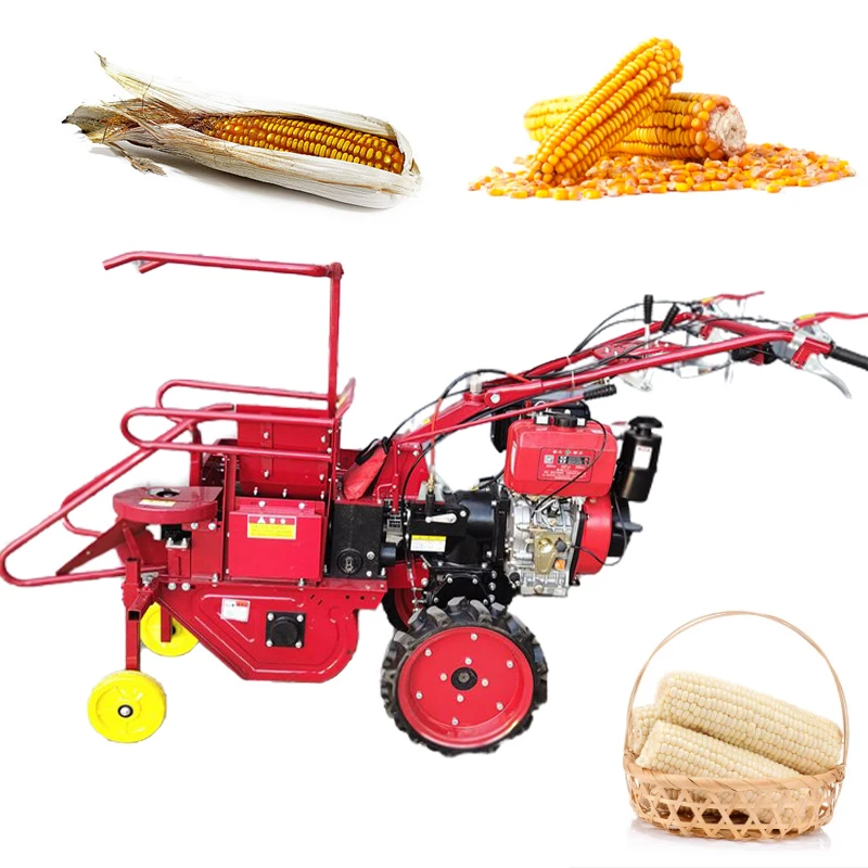 

Hot Sale 4 Row Corn Harvester Walking Tractor Small Corn Harvester Lowol Hand Ear Corn Harvester