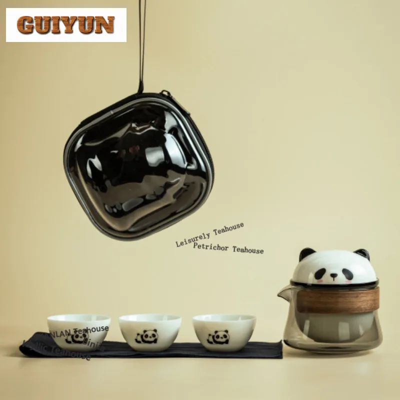 Panda Travel Tea Set Kit Elegant Teapot And Cup Set 1 Pot 3 Cups Tea ...