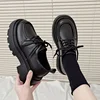 2024 Women Spring New Black Platform Flats Shoes Women Loafers Slip on Boat Shoes Designer Casual Leather Oxfords