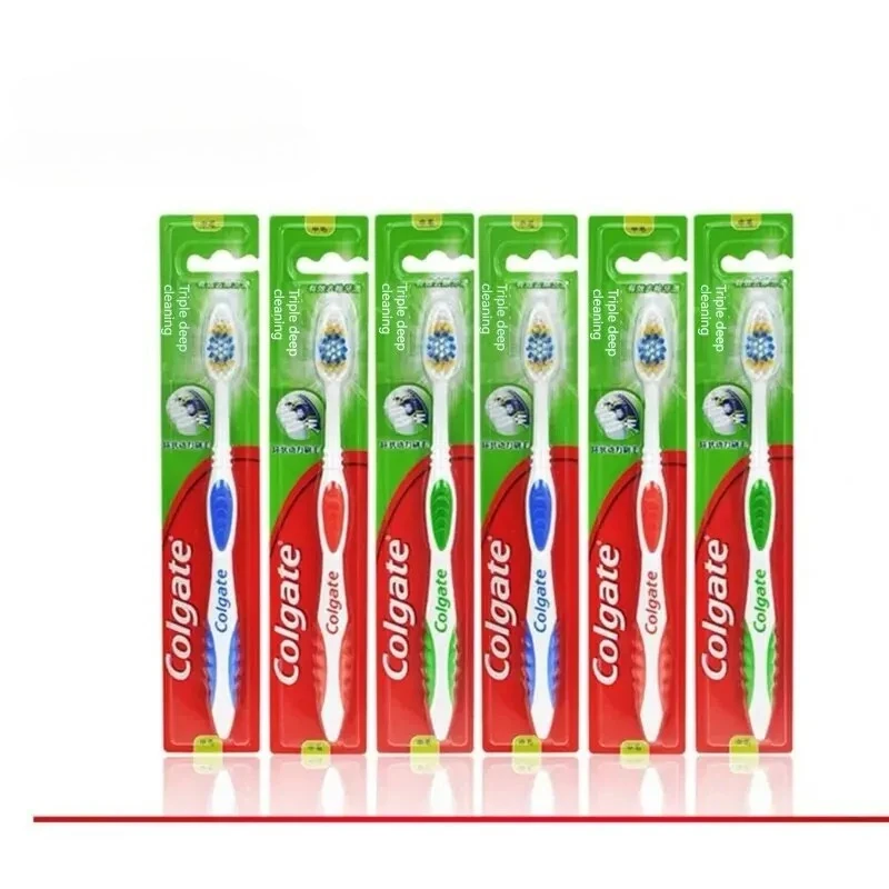 מברשת שיניים רכה למבוגרים בצבעים אקראיים Colgate 6 יחידות להבהרת הפה והשיניים והשיניים הרגישים