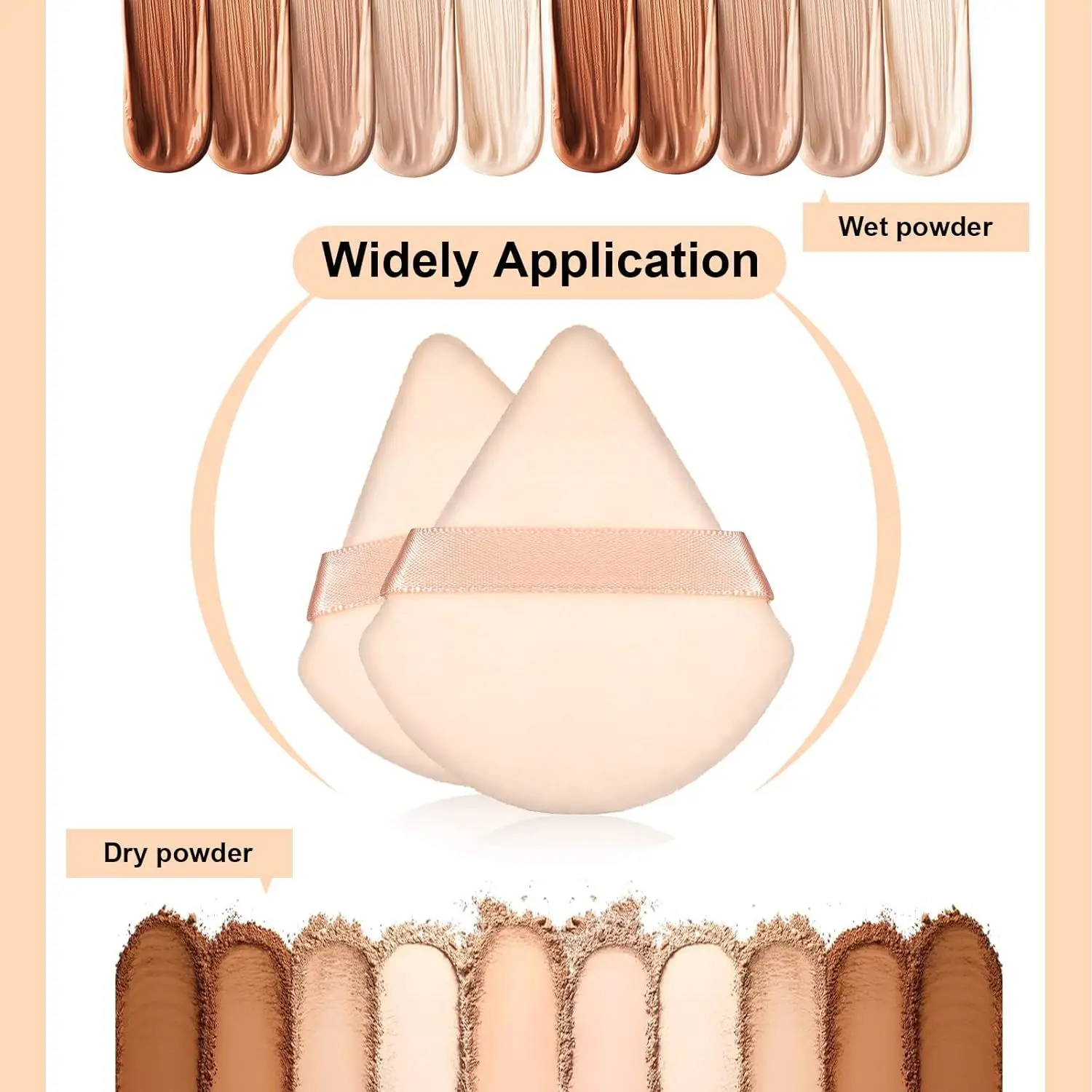 5/10/50Pcs Velvet Cosmetic Powder Puff Makeup Sponge Puff Dry Use Triangle Women Soft Smooth Beauty Washable Face Makeup Tools 6
