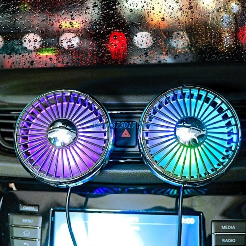 SUV 차량용 LED 강한 바람을 갖춘 H4GA USB 전원 3단 자동차 공기 냉각 팬