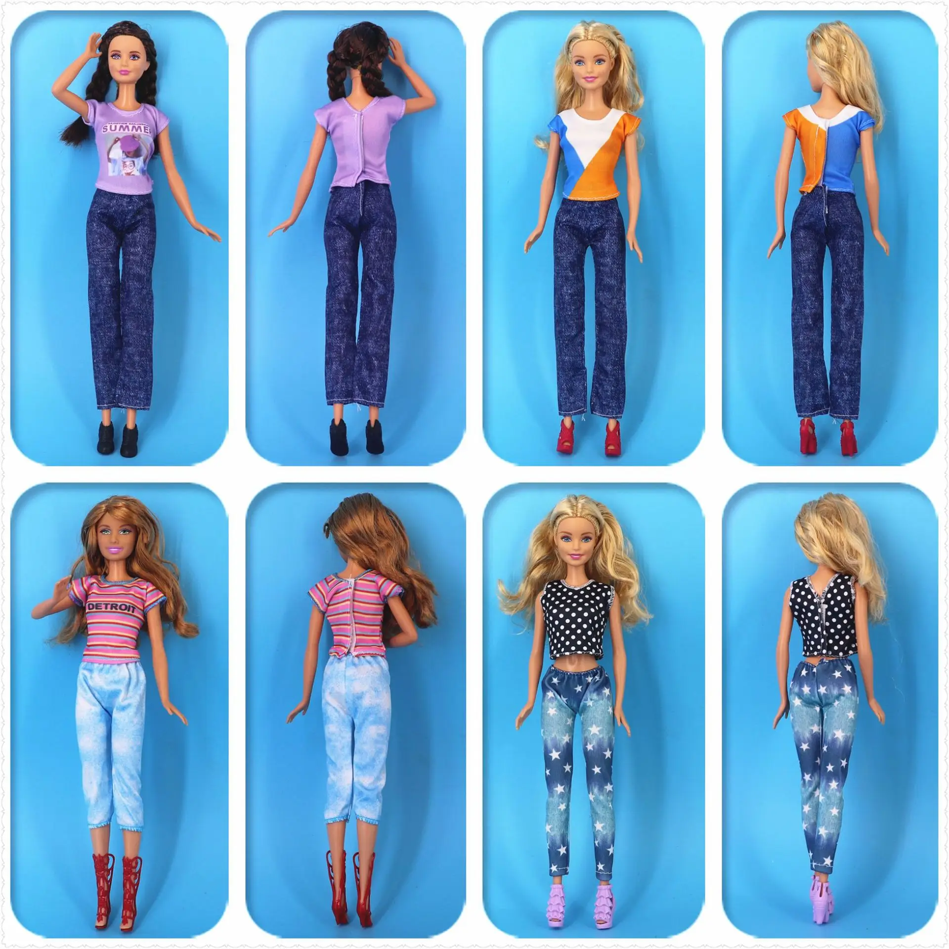 Handmade Doll Clothes for Girl Fashion Jumpsuits Dress Top and Pants Y2k  Style Accessories for Barbie 30cm Dolls Toys for Kids AliExpress