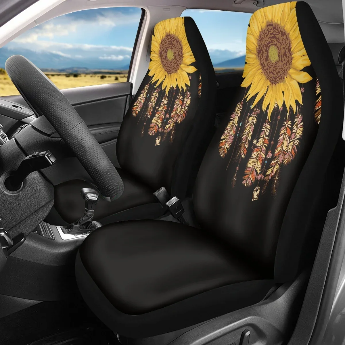 Cover And 7 Complete Transparent Sheep Skin Belt Pads All Black Floor Mat 5PCS Seat. Covers Full Set With Water Car Seat Covers - Car Seat Cover, Car Leather Seat Covers Blue - View #3