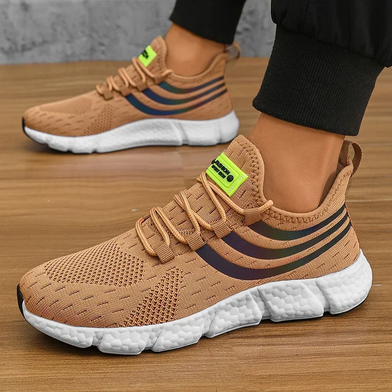 Mens Breathable Platform Sneakers - Comfortable Summer Running  Walking Shoes