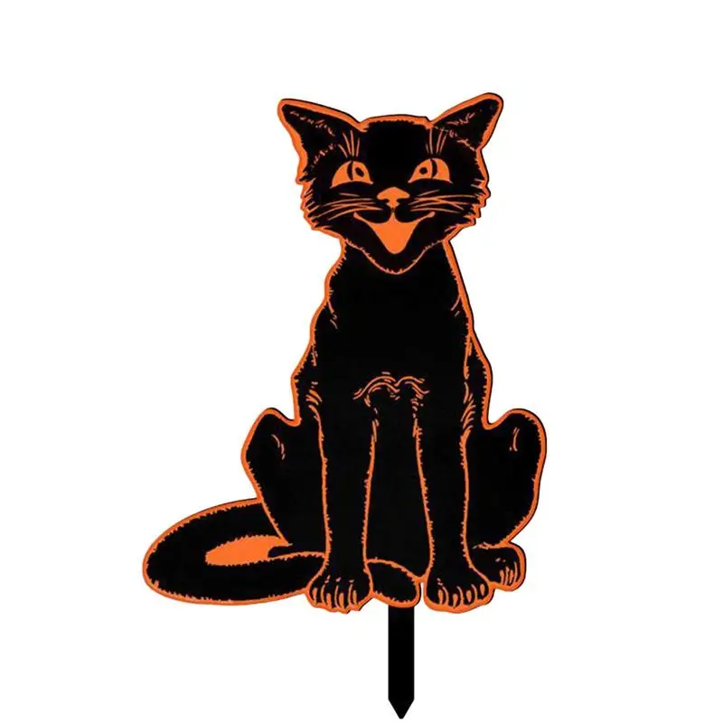 

Black Cat Garden Stake Acrylic Decoration For Garden Waterproof Outdoor Garden Decoration Black Cat Decor Acrylic Yard Art Decor