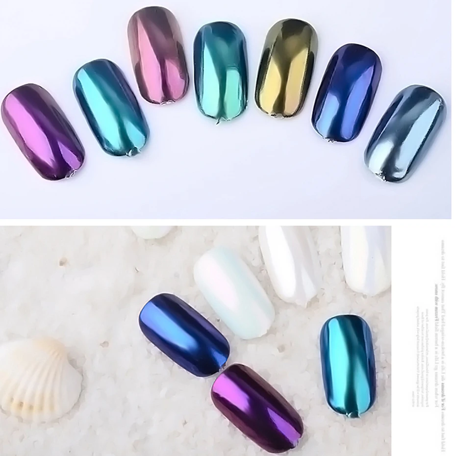 1pcs Mirror Nail Powder Dust Shimmer Mermaid Pigment Powder For Nails  Glitter Shell Dust DIY Summer Nail Polish Decor JIB01-07-1 - Price history  & Review