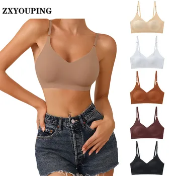 ZXYOUPING Sexy Bra Without Steel Ring, Thin Underwear with Beautiful Back and Gathered Suspenders, Breathable and Seamless Sport 1