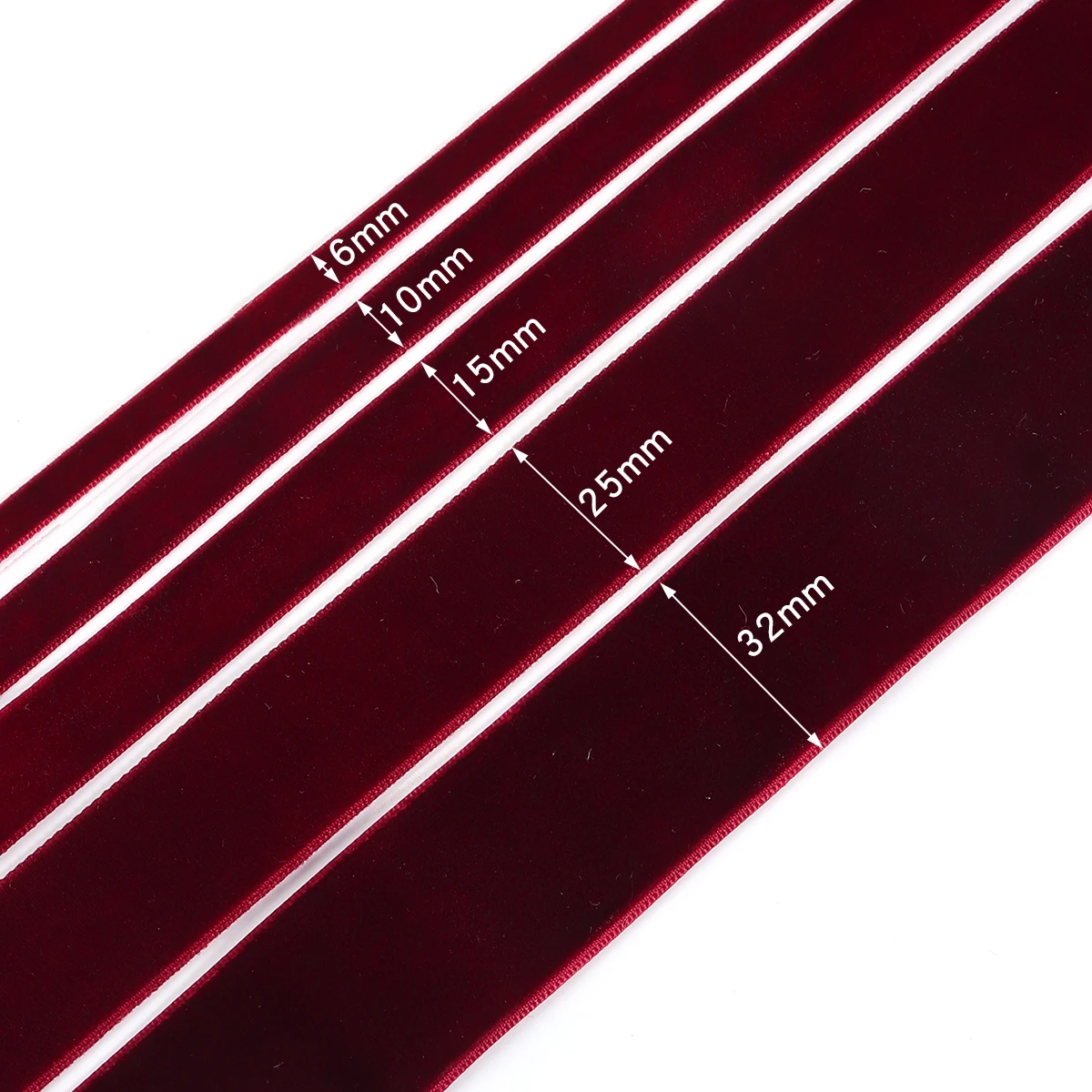Wine Red Flocking Webbing 5/10 yards DIY Clothing Gift Packaging