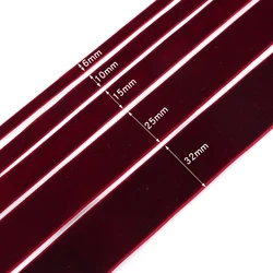 Wine Red Flocking Velvet Ribbon for DIY Crafts and Gift Packaging (Wine red)