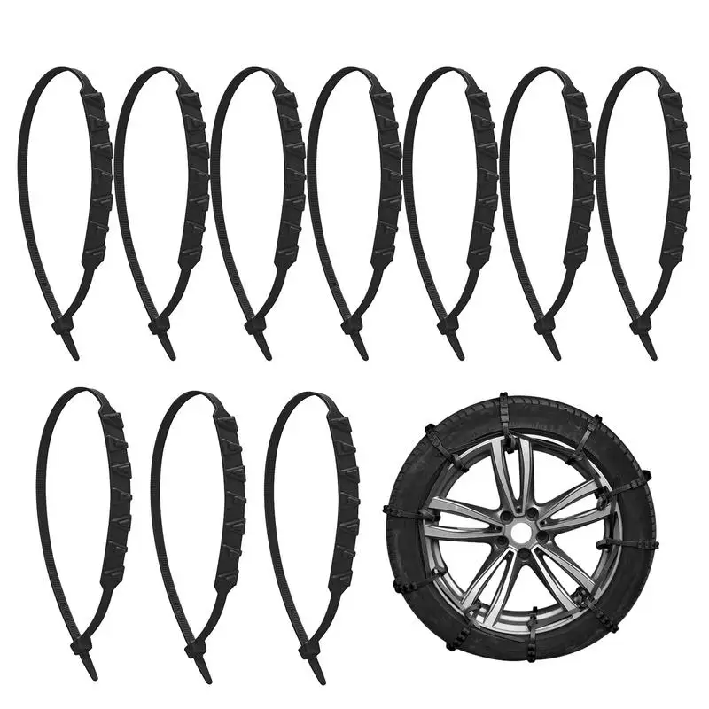 

10Pcs Snow Chains for Trucks motorcycle tire anti skid chain Universal Adjustable Tire Snow Mud Chains Electric auto accessories