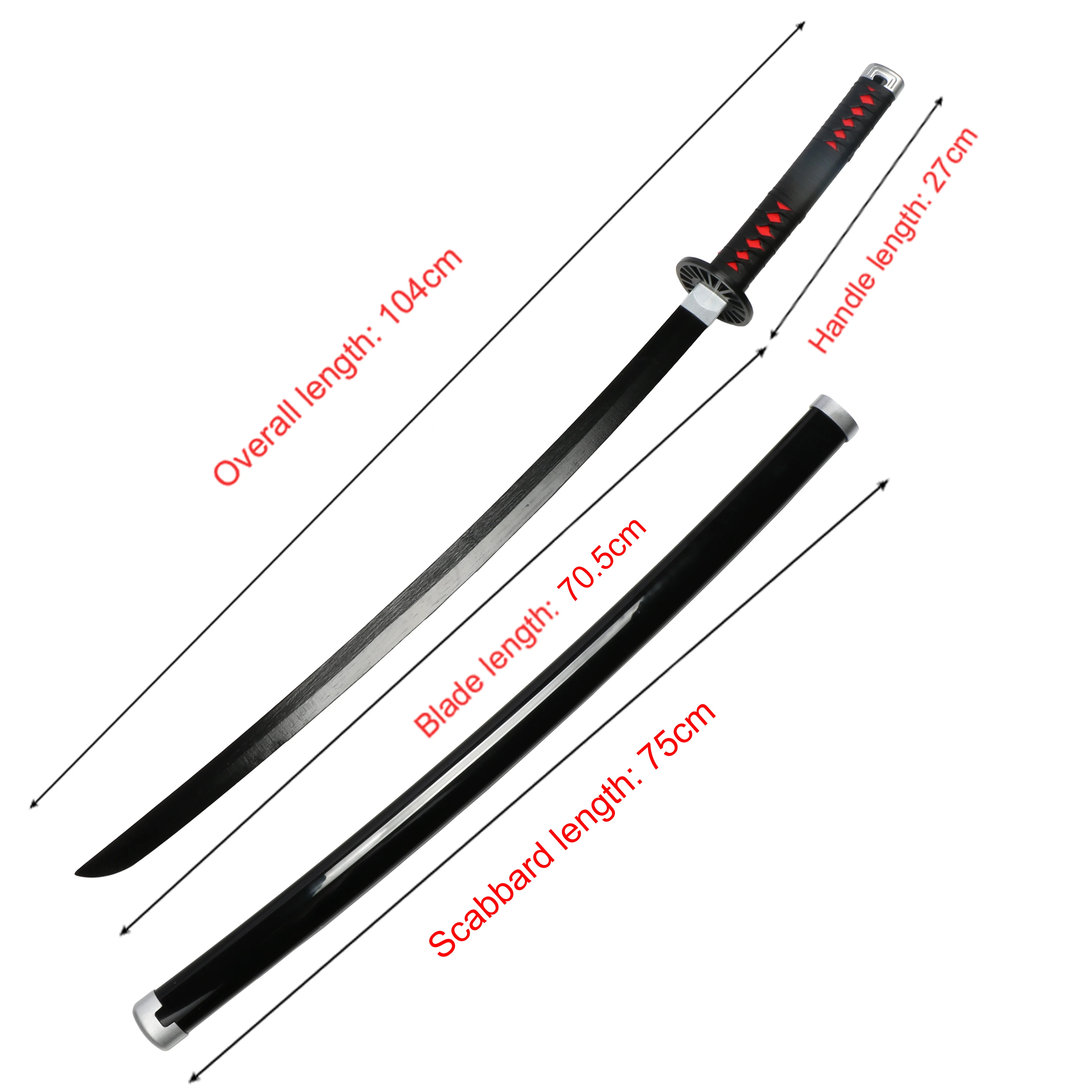 1:1 Demon Slayer Katana Sword  Zenitsu Kamado Tanjiro Cosplay Weapon Props Decoration kimetsu no yaiba Catana Anime sword 4