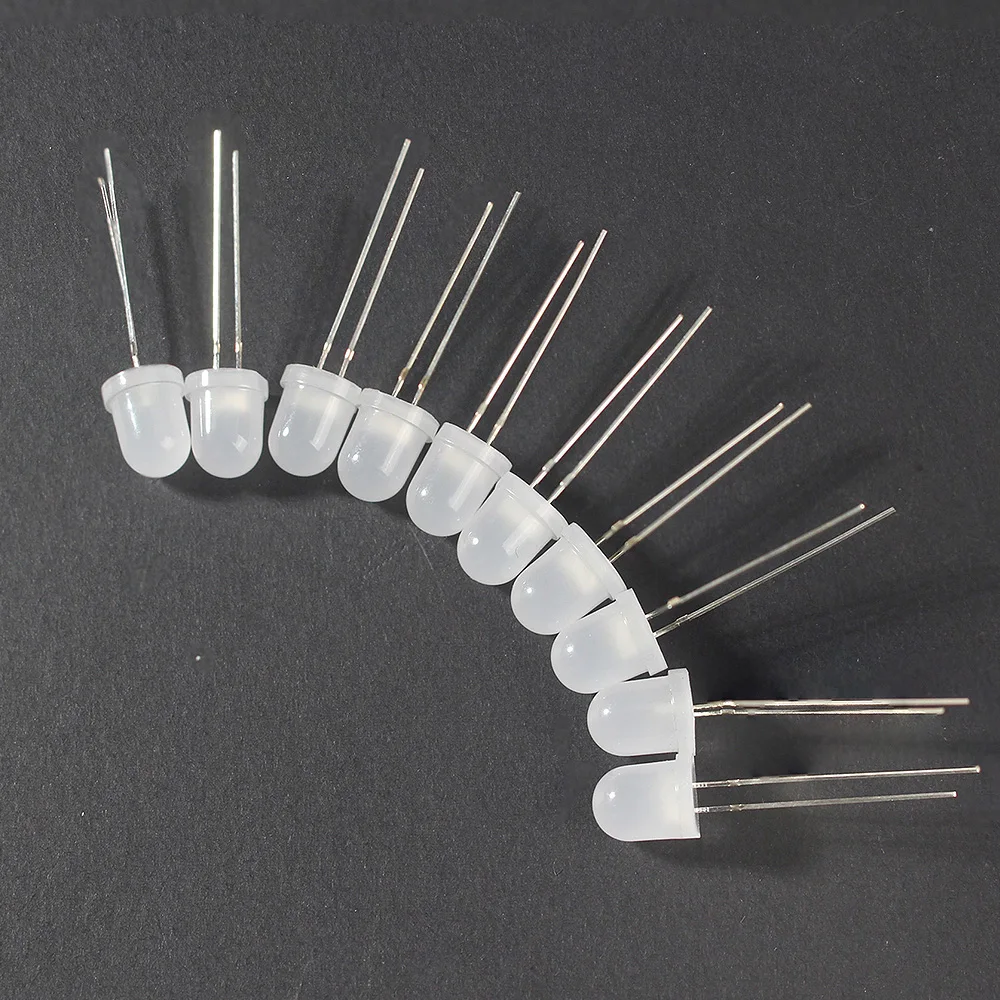 50pcs/100pcs Fog Diffused LED Diode 3mm 5mm 8mm 10mm Light Emitting ...
