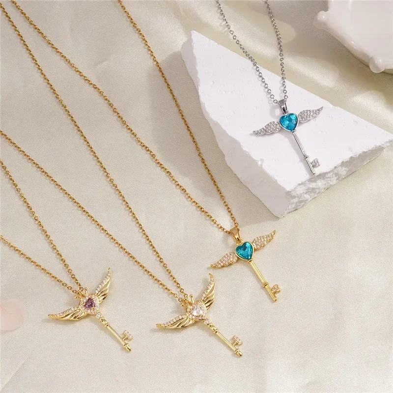 2025 Damenmode Modische einfache Schmetterling Schlüsselanhänger Zauberstab Edelstahl Halskette, geometrischer Anhänger, Clown, Schmuck, Abend_voghion.com