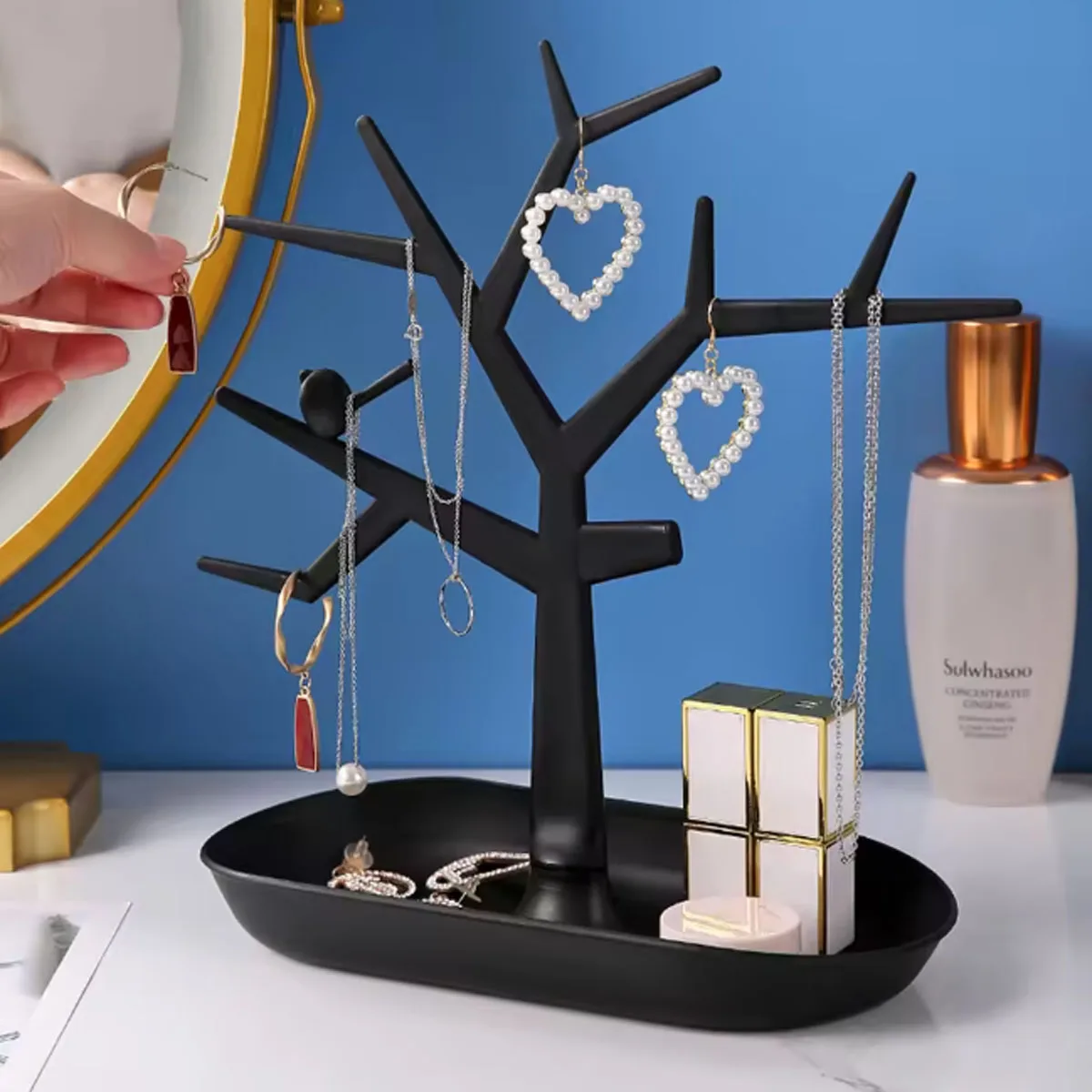 1pc-Tree Hanger Creative Necklace Jewelry Necklace Bracelet Jewelry Display Rack Creative Earrings Ring Storage Rack