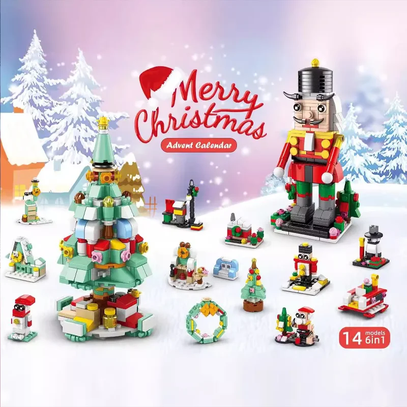 Christmas Building Blocks Set Box Kids Toys 24Years Xmas Advent Calendar Bricks Diy Kit Gift For Children 6 Years Old And Above 5