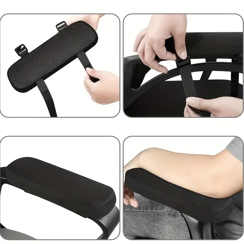 Office Chair Arm Pad,Memory Foam Armrest Cover with Adjustable Strap for Home Office Comfort, Elbow Pillow, Ergonomic Design