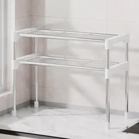 Kitchen Elevated Design Seasoning Rack Microwave Storage RackBilayer Oven Modern Minimalism Kitchen Accessories Organizer 2