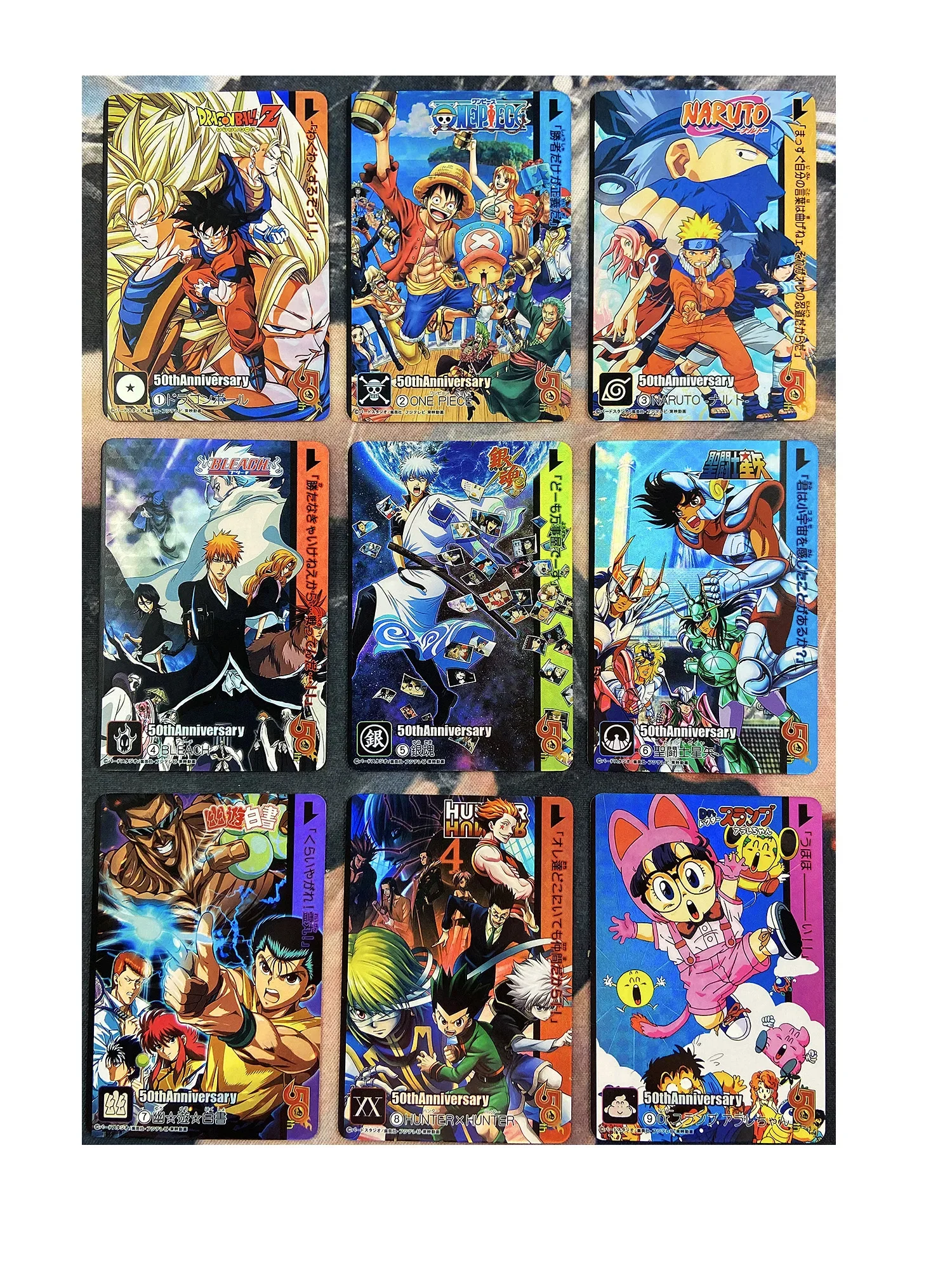 9 Pz/Set Jump 50Th Anniversary Settimanale Shonen Dragon Ball Z One Piece No.1 Hobby Collezionismo Gioco Anime Collection Cards