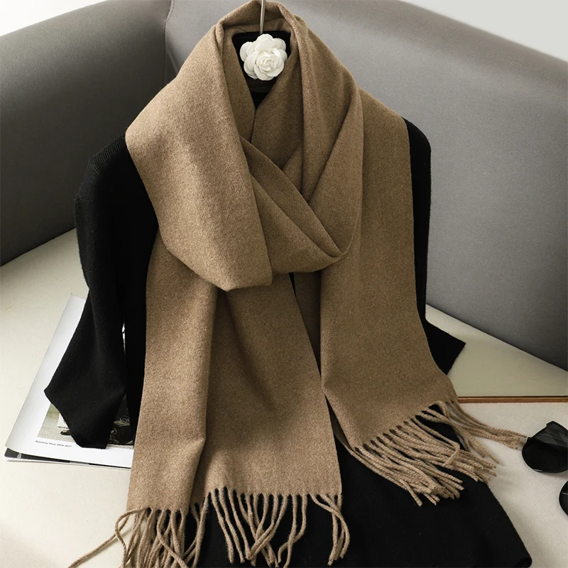 63 farben Solide Frauen Winter Schal Warme Chunky Kaschmir Schal Outdoor Luxus Quasten Pashmina Bufanda Dame Wrap Winddicht Schals – Detail 28